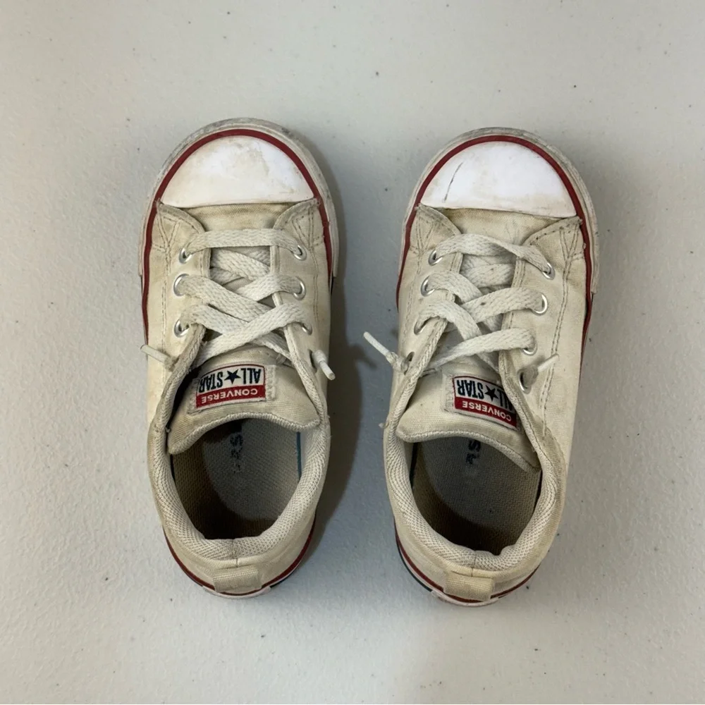 Converse Kids Sneakers Beige Canvas & Black Canvas with Pink Laces